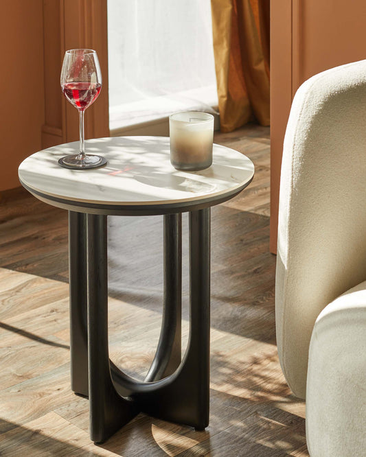 Orlan natural ceramic side table