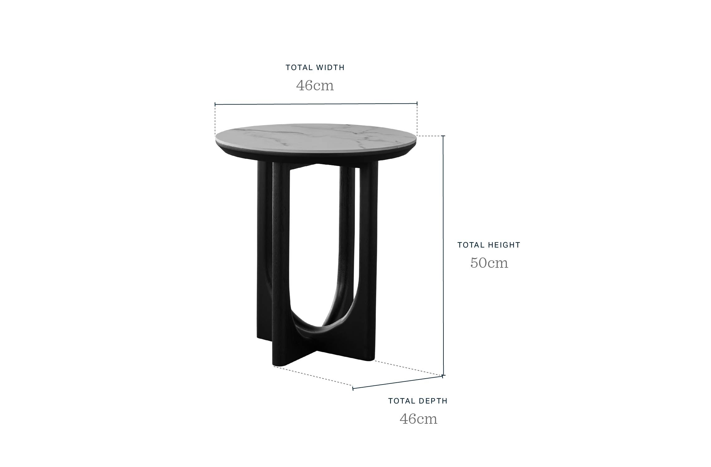 Orlan black ash side table