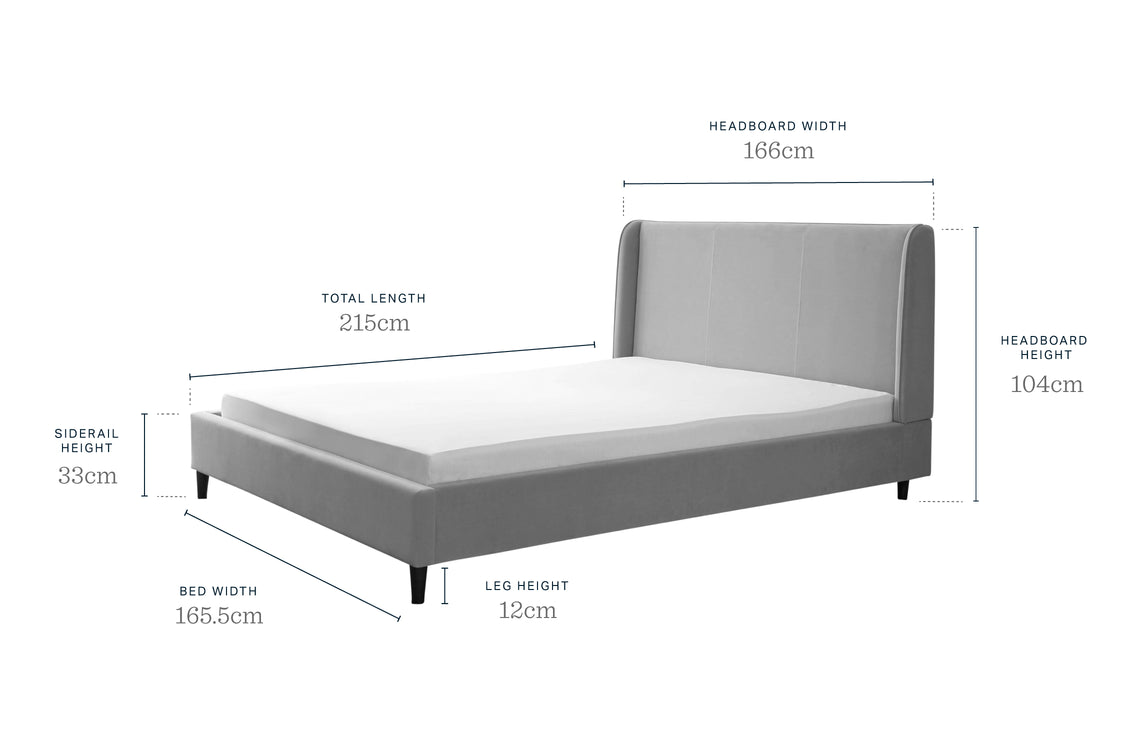 Paolo Ivory Boucle King Size Bed