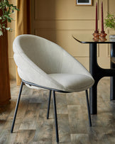 Phoebe ivory dual tone fabric dining chair