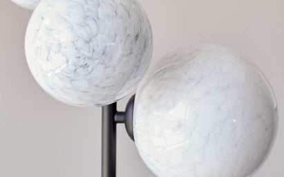 Riley Marble Look 4 Light Glass Floor Lamp