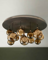 Riley mocha glass 12 LED light adjustable drop pendant