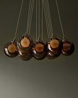 Riley mocha glass LED light cluster bubble  adjustable pendant