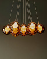 Riley mocha glass LED light cluster bubble  adjustable pendant