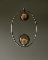 Riley mocha glass 2 light adjustable pendant