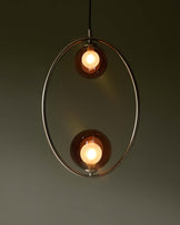 Riley mocha glass 2 light adjustable pendant