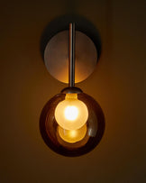 Riley mocha glass wall light