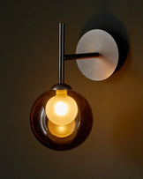 Riley mocha glass wall light