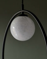 Riley marble look glass 2 light adjustable pendant