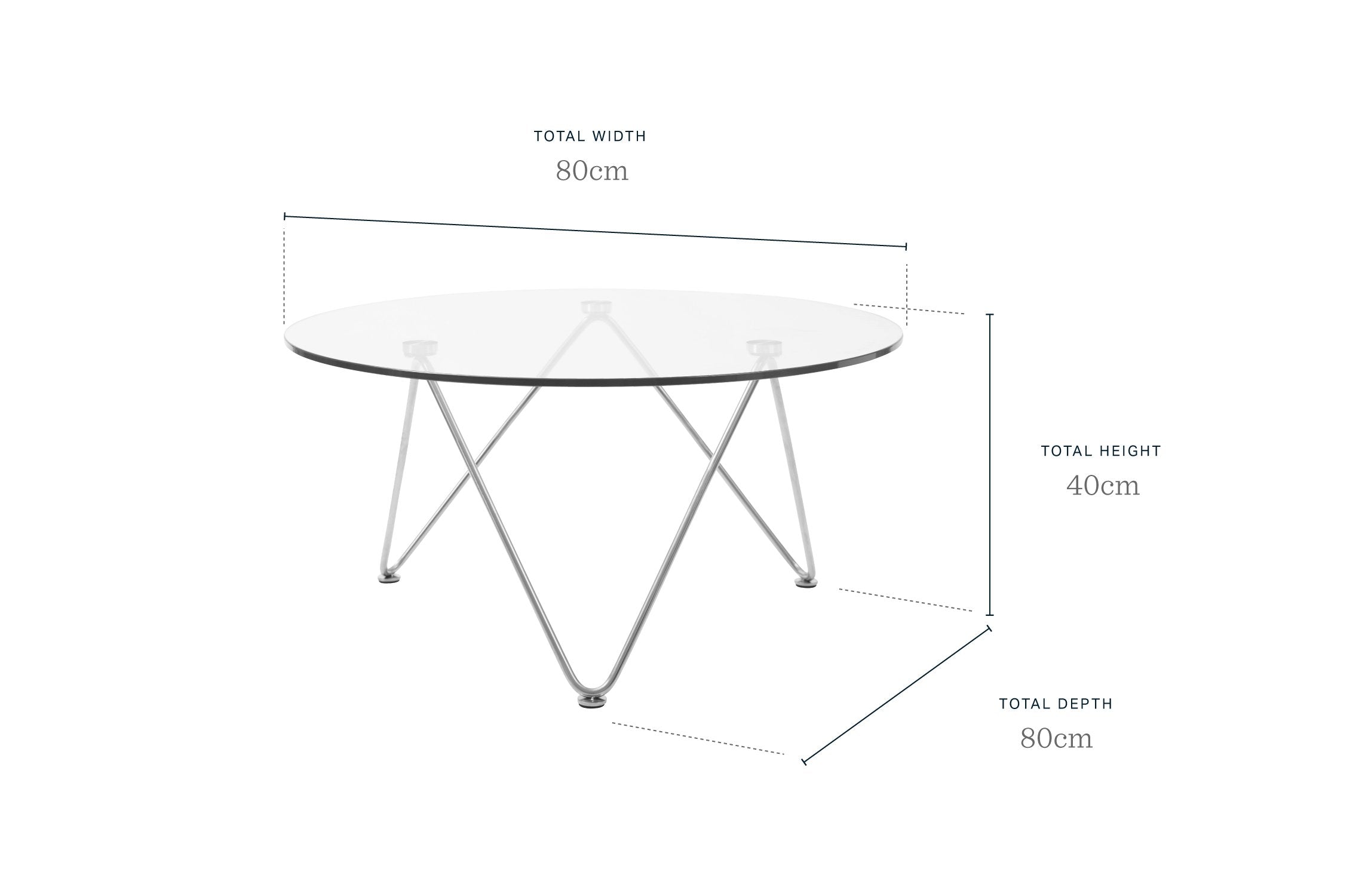 Ripple Glass and Polished Stainless Steel Coffee Table