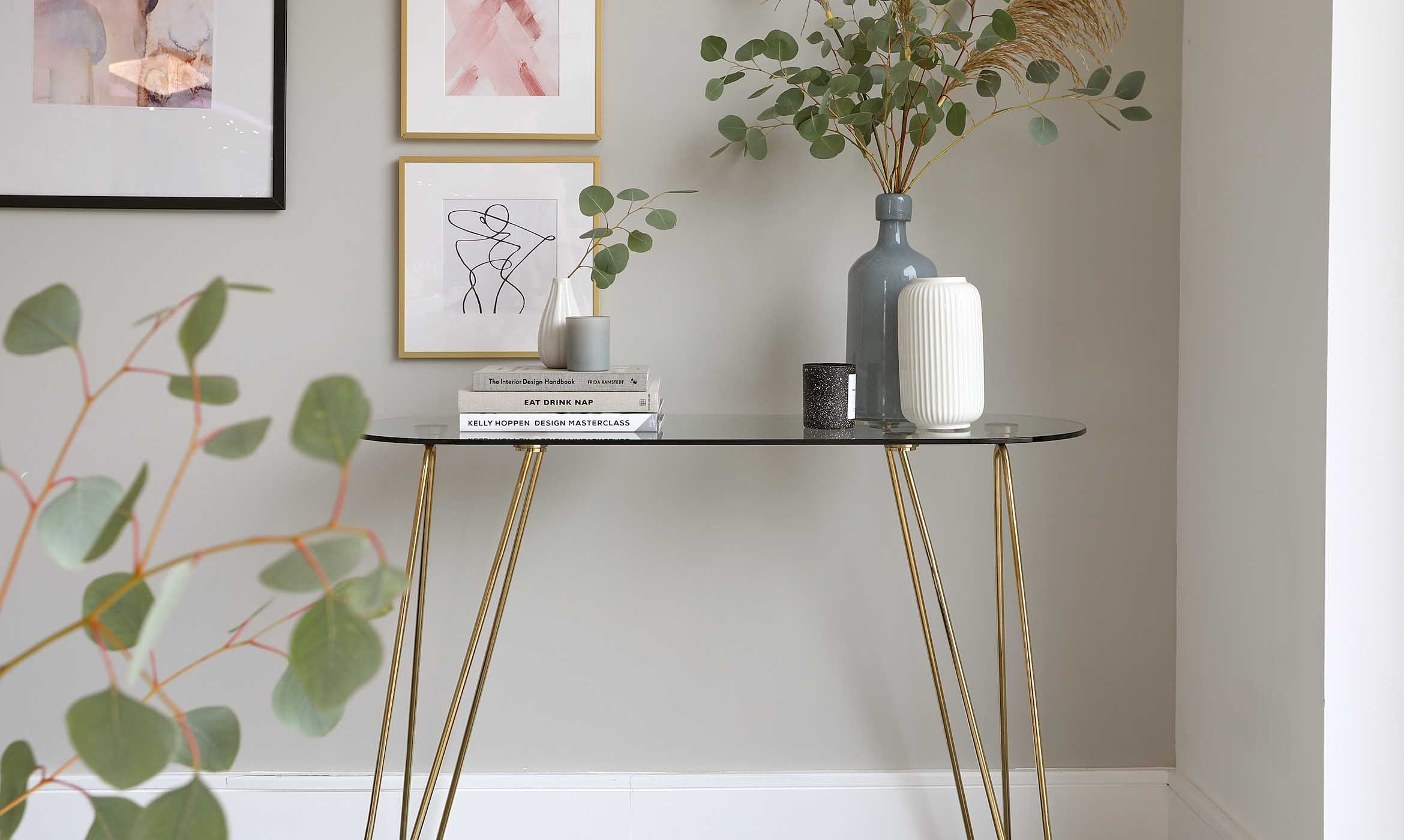 Ripple Glass And Polished Stainless Steel Console Table