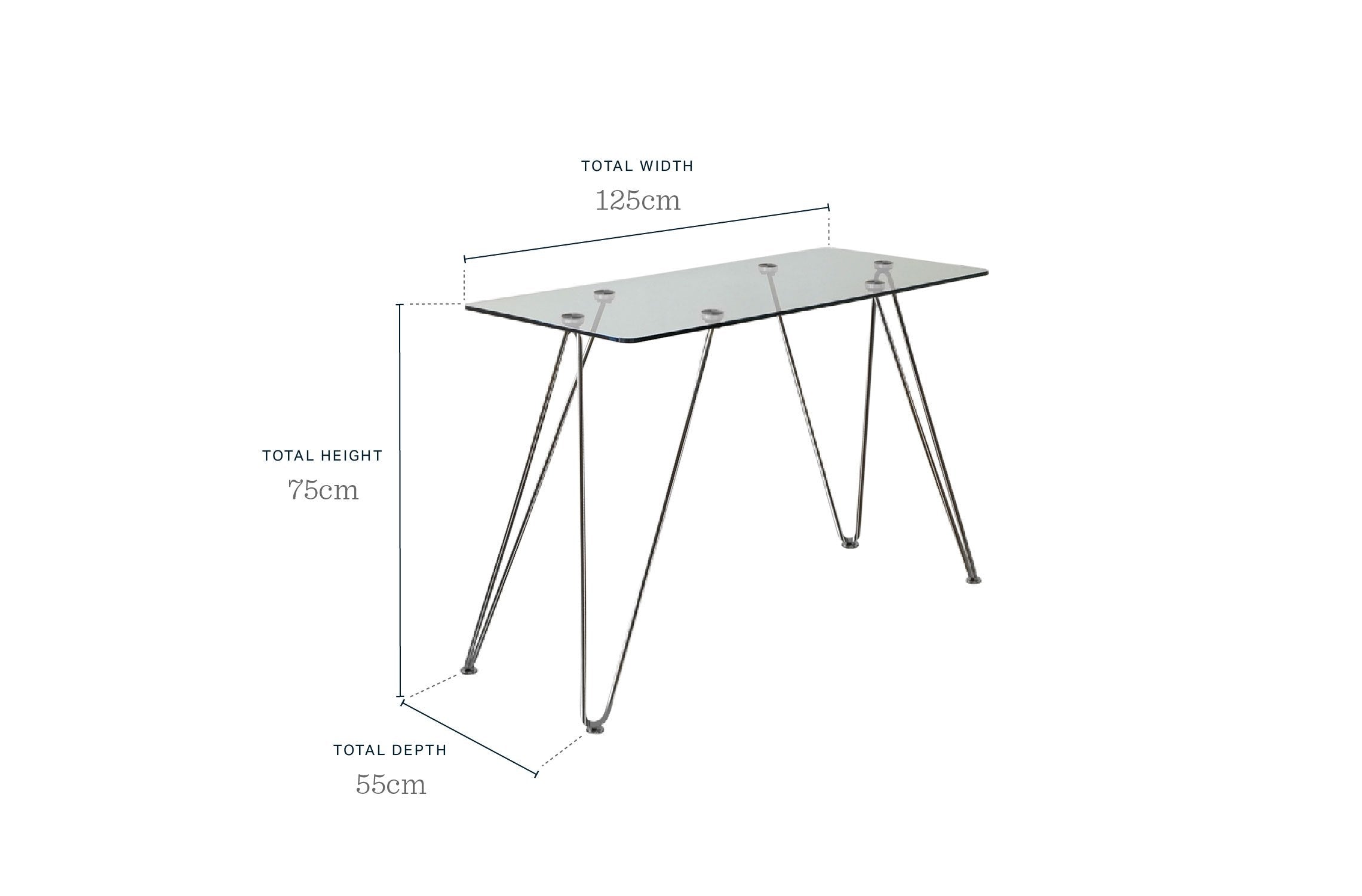 Ripple Glass And Polished Stainless Steel Desk