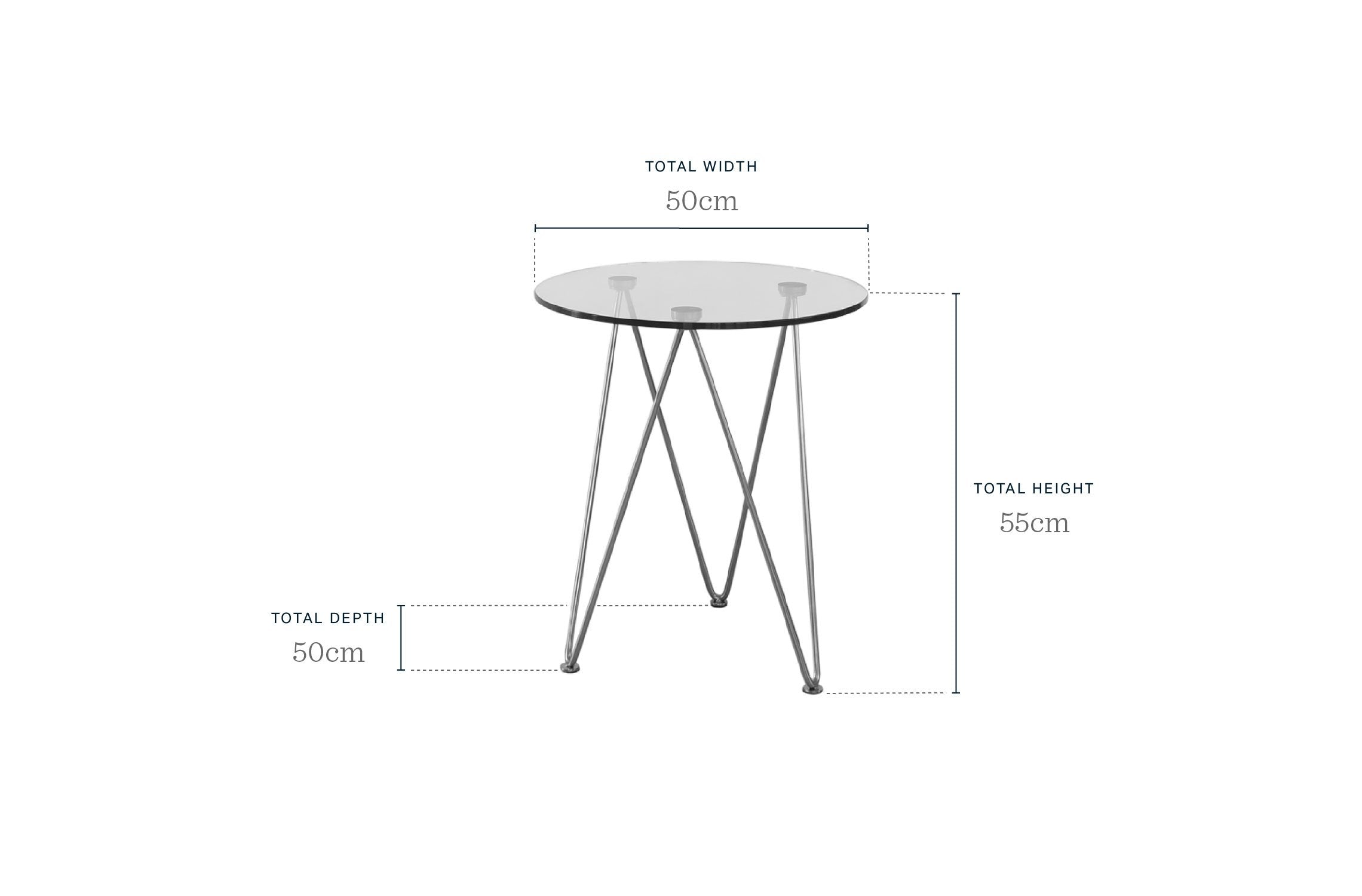 Ripple Glass Side Table With Black Legs