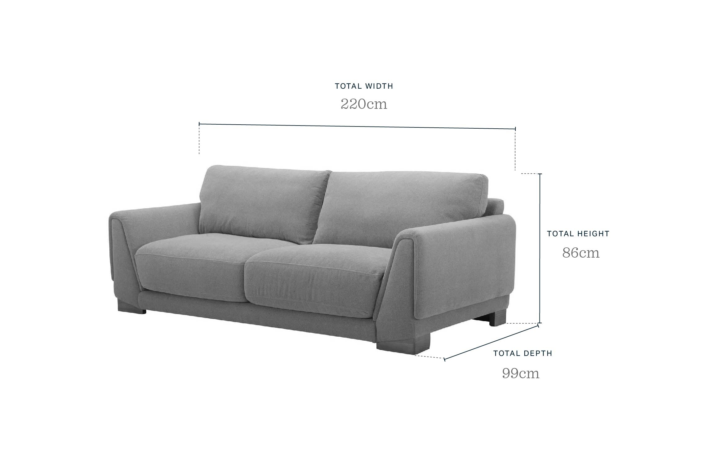 Saige natural boucle 3 seater sofa with natural wood legs