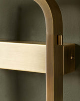 Sanza natural linen and brushed bronze wall light