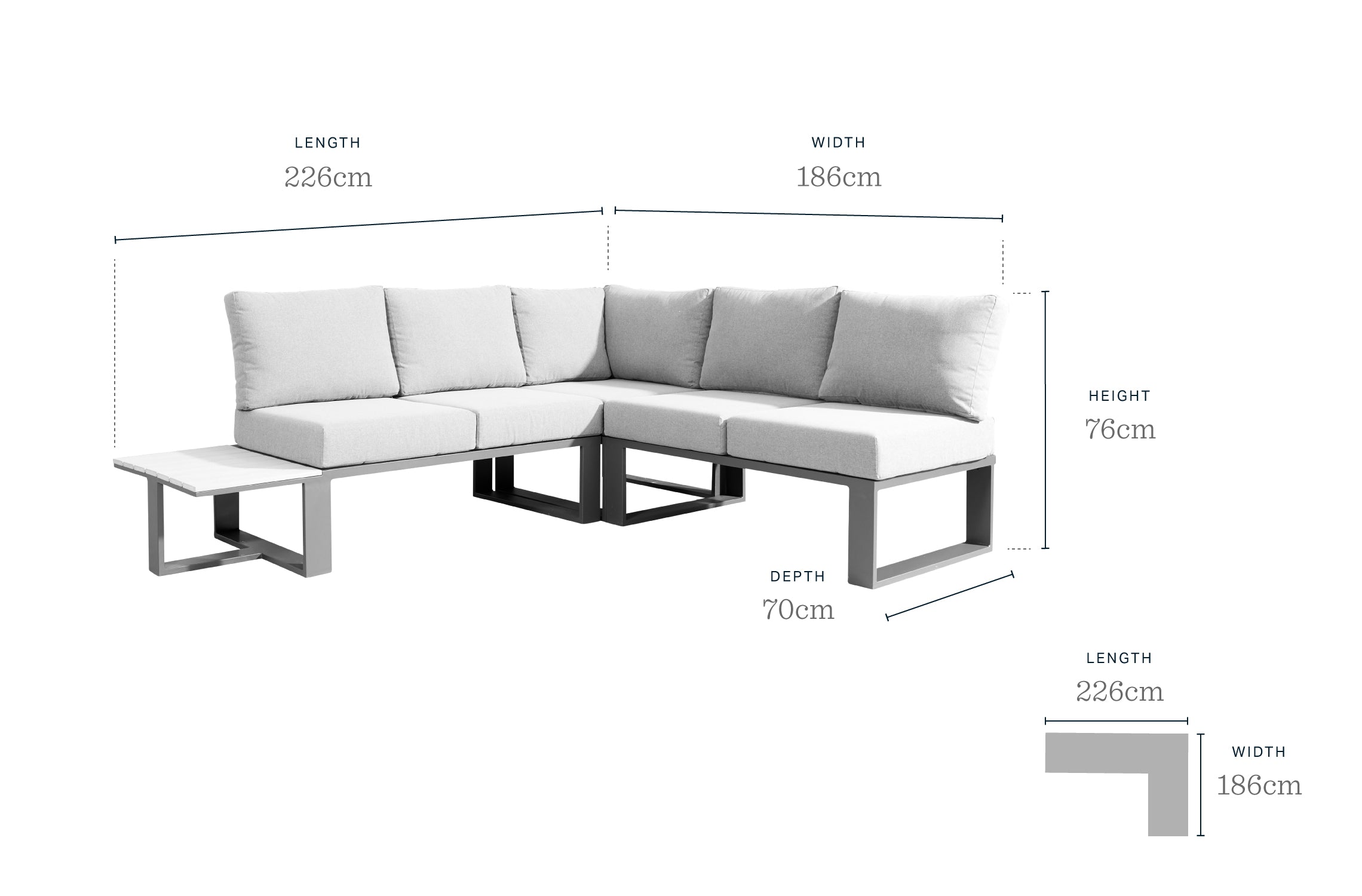 Savannah Natural Garden Corner Modular Set