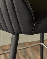 Saylor black faux leather bar stool