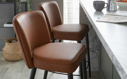 Serena Tan Faux Leather Bar Stool