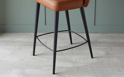 Serena Tan Faux Leather Bar Stool