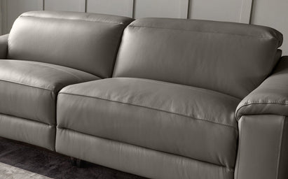 Serene Dark Grey Leather 3 Seater Recliner Sofa