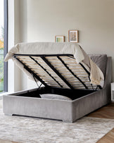 Siesta Grey Velvet King Size Ottoman Storage Bed