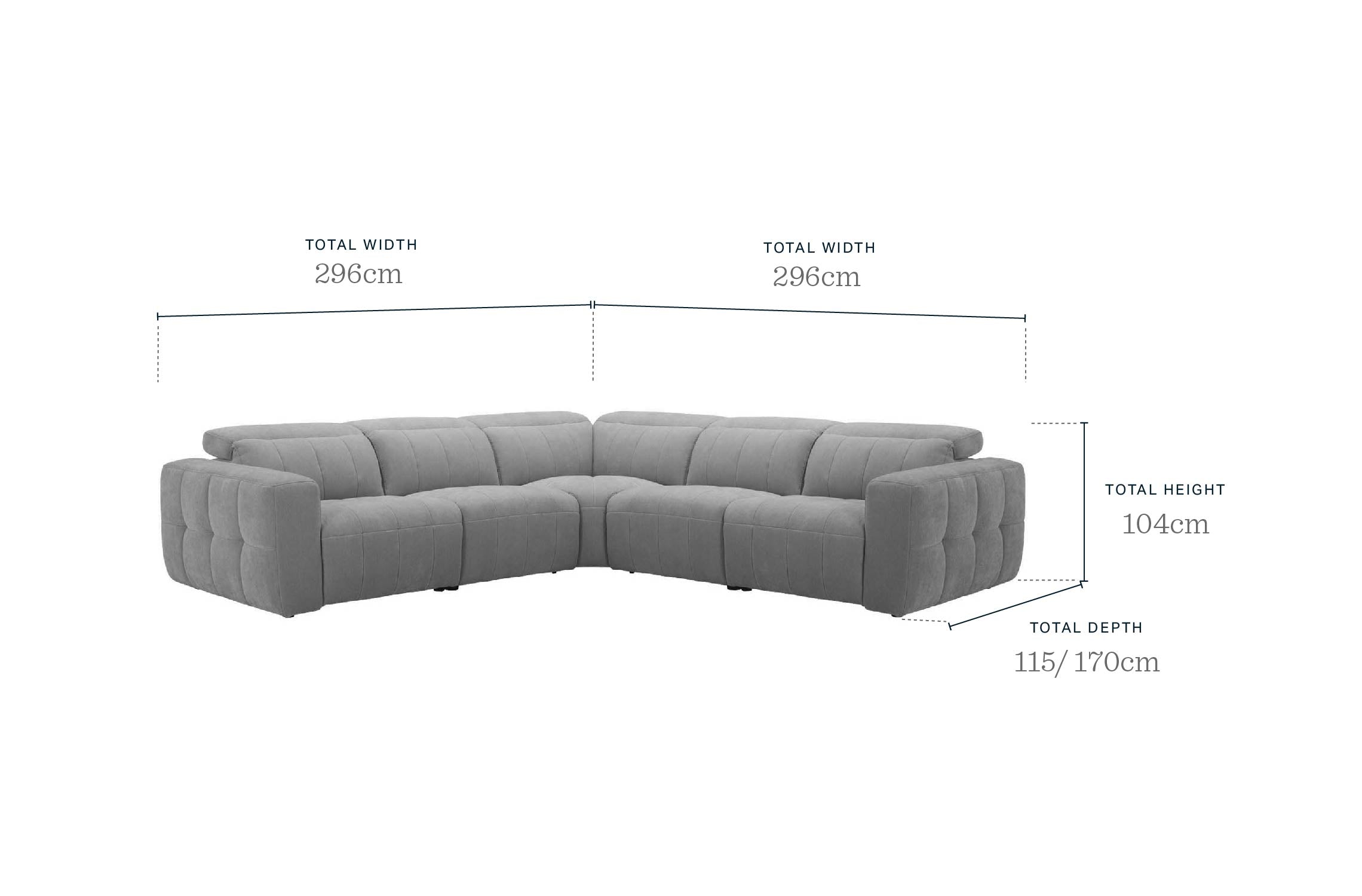 Skye light grey fabric large corner sofa