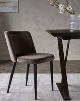 trinny velvet dining chair mocha