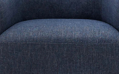 Tristan Blue Textured Weave Accent Chair with Black Wood