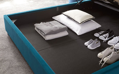 Turin Dark Teal Velvet King Size Ottoman Storage Bed