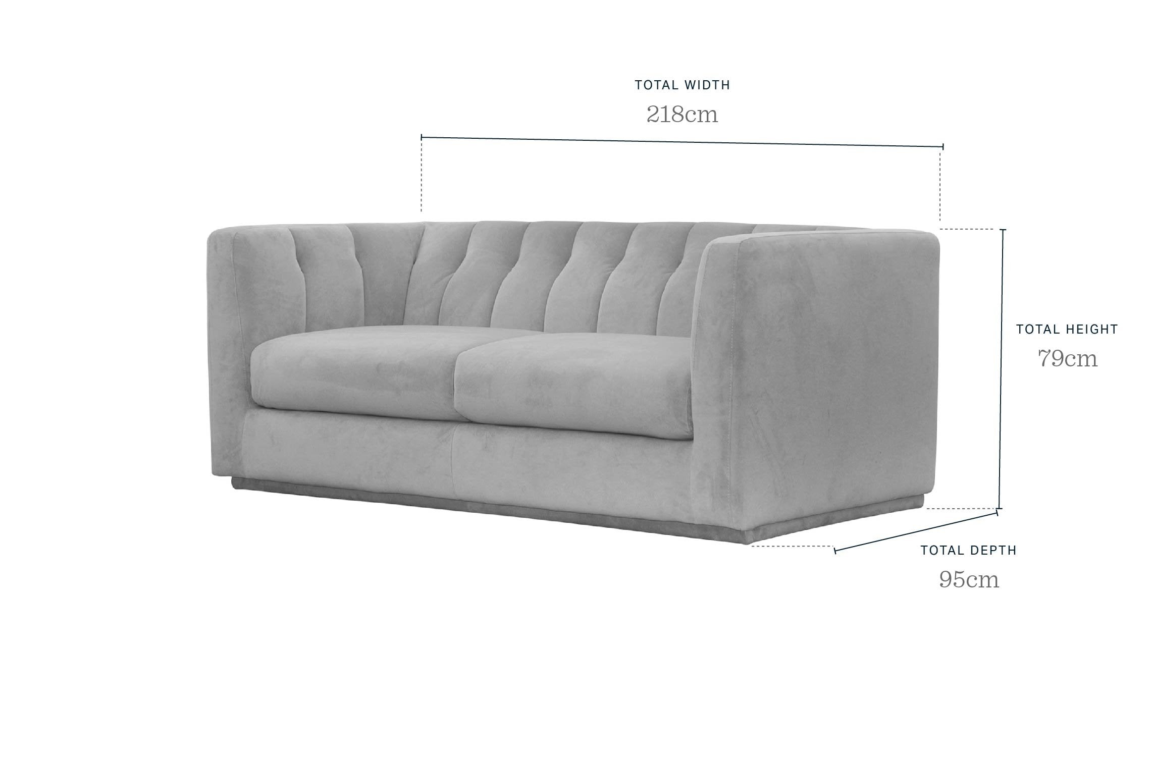 Valentina champagne velvet 3 seater sofa