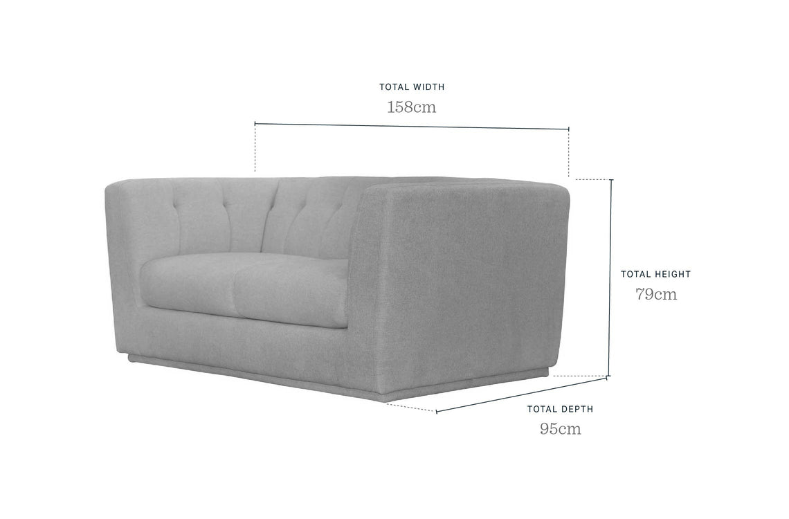 Valentina natural chenille 2 seater sofa