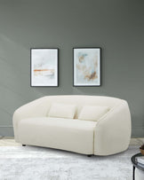 Zoey ivory boucle 2 seater sofa