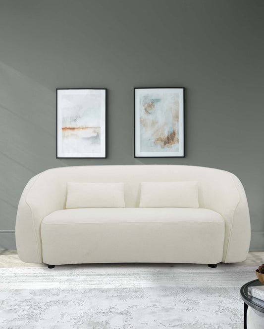 Zoey ivory boucle 2 seater sofa