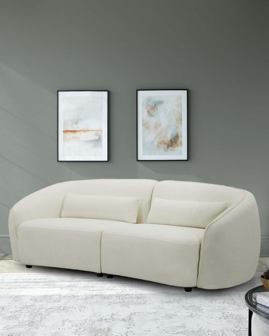 Zoey ivory boucle 3 seater sofa