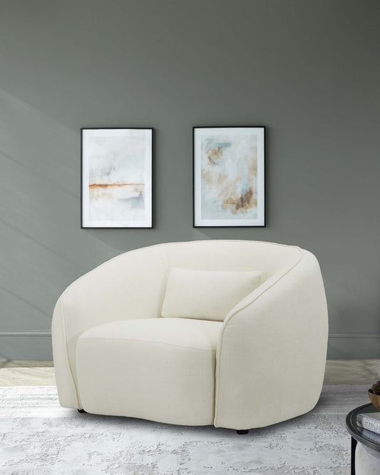 Zoey ivory boucle armchair