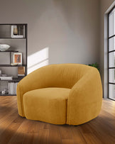 Zoey ochre fabric armchair