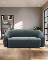 Zoey blue grey fabric 2 seater sofa