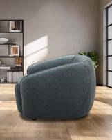 Zoey blue grey fabric armchair