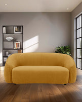 Zoey ochre fabric 2 seater sofa