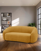 Zoey ochre fabric 2 seater sofa