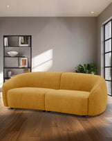 Zoey ochre fabric 3 seater sofa