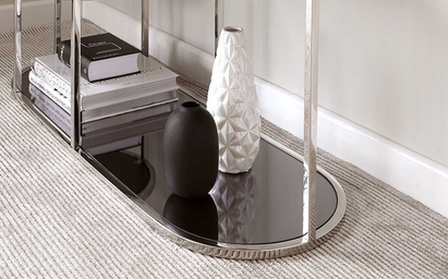 Monroe Smoked Mirror & Stainless Steel Console Table