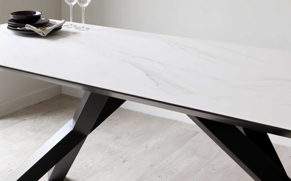 Atlanta White Marbled Ceramic 8 Seater Dining Table