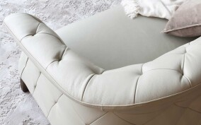 Luxe White Real Leather 2 Seater Chesterfield Sofa