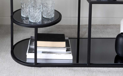 Monroe Smoked Mirror & Stainless Steel Console Table