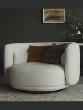 Henry Ivory Boucle Swivel Love Seat