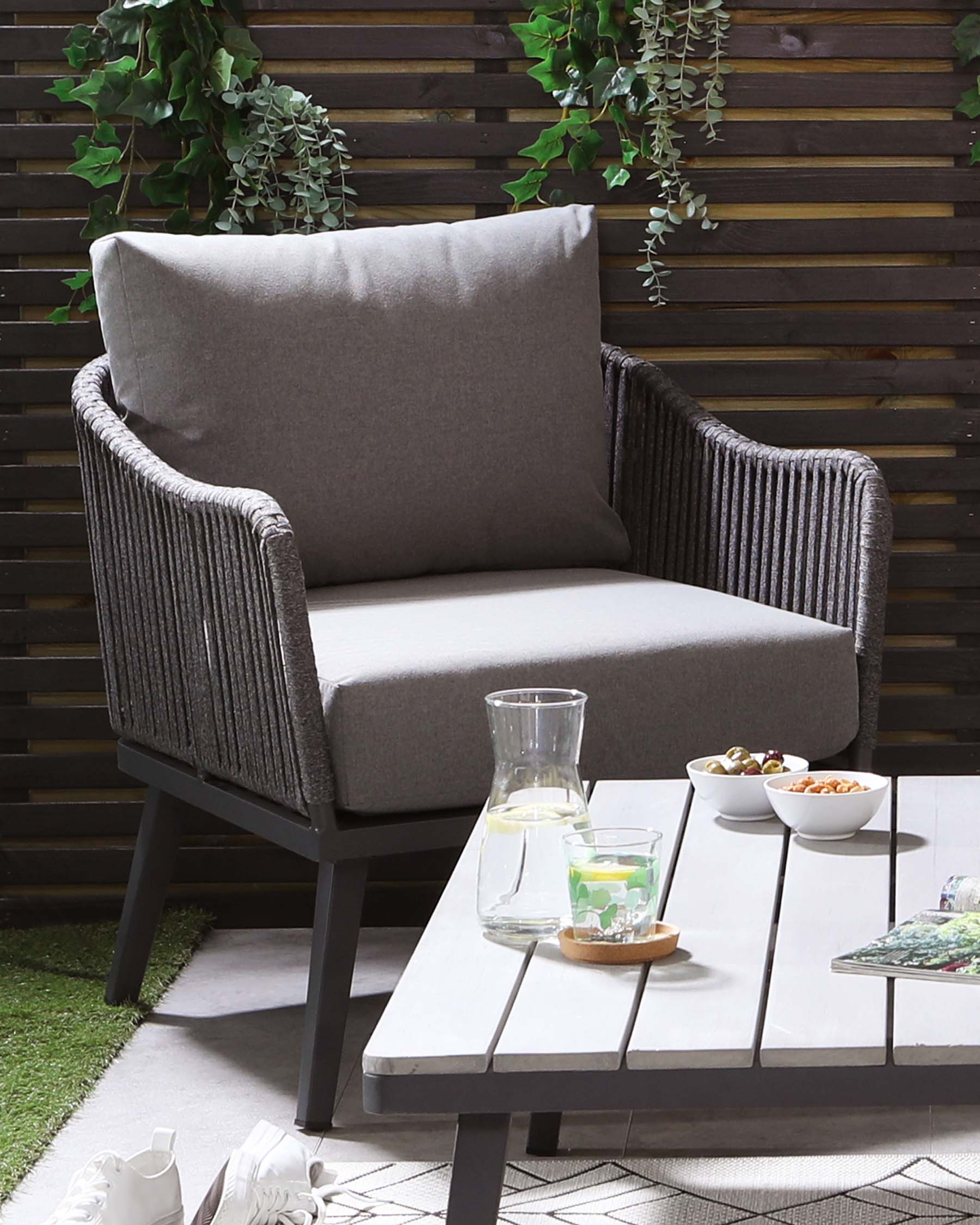 ivy garden armchair mid grey