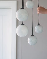 Riley Marble Look Glass Pendant Light 5 Cluster Drop