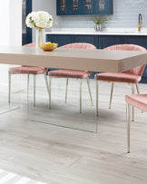 aria oak and glass dining table grey