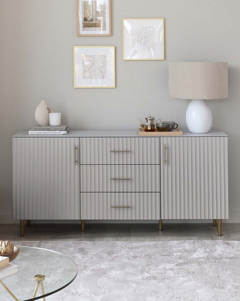 White deals grey sideboard